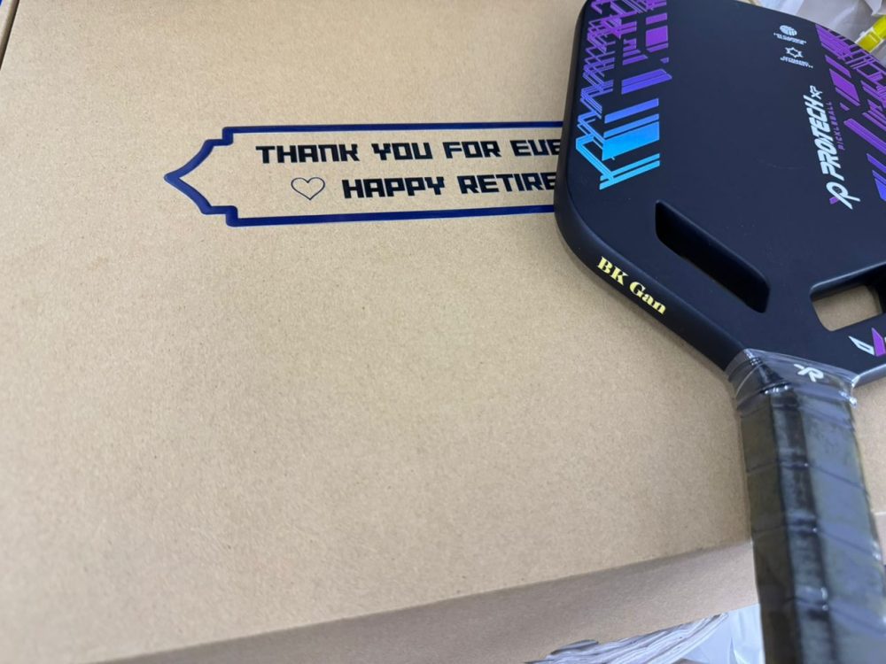 Custom Made Box Packaging & Individual Name Printing for Pickle Ball Paddle