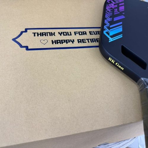 Custom Made Box Packaging & Individual Name Printing for Pickle Ball Paddle
